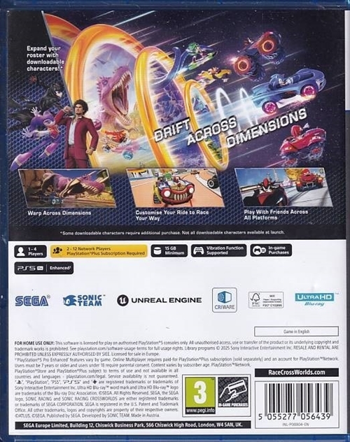 Sonic Racing Crossworlds - PS5 (A-Grade) (Genbrug)